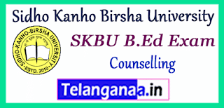 SKBU Sidho Kanho Birsha University B.Ed Admissions Final Counselling Merit List