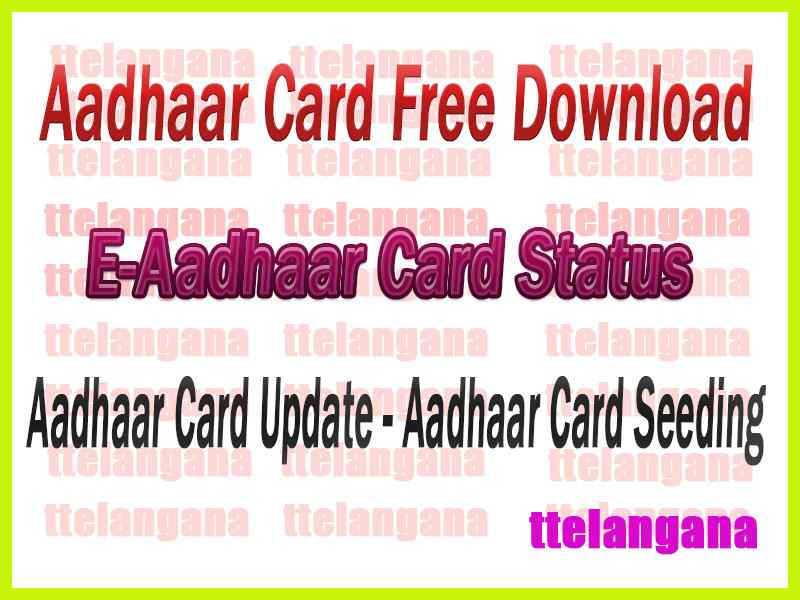 Aadhaar Card Free Download | E-Aadhaar Card Status | Aadhaar Card Update | Aadhaar Card Seeding 
