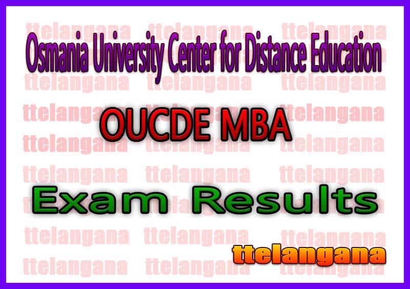 OUCDE MBA 1st Osmania University Center for Distance Education 1st Sem Exam Results