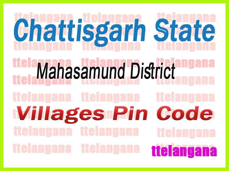 Mahasamund District Pin Codes in Chattisgarh State