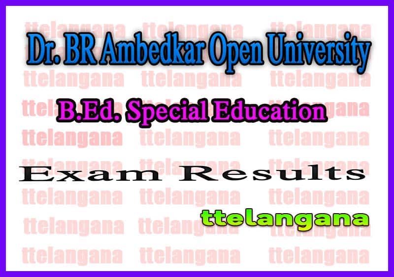 B. R. Ambedkar Open University BRAOU B.Ed (SE) 1st and 2nd Yr Results