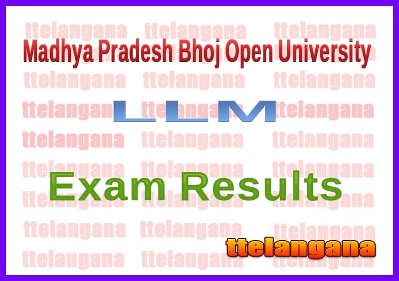 Madhya Pradesh Bhoj Open University LLM 1st 2nd Year Exam Result