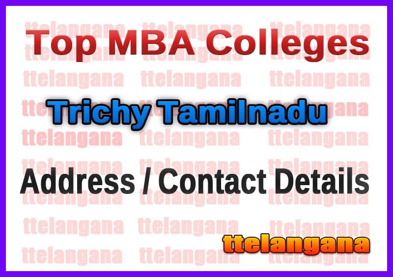 Top MBA Colleges in Trichy Tamilnadu