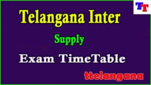 Telangana Inter 1st 2nd Year Supply Exam Time Table