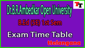 Dr.B.R.Ambedkar Open University B.Ed (SE) 1st Sem Time Table