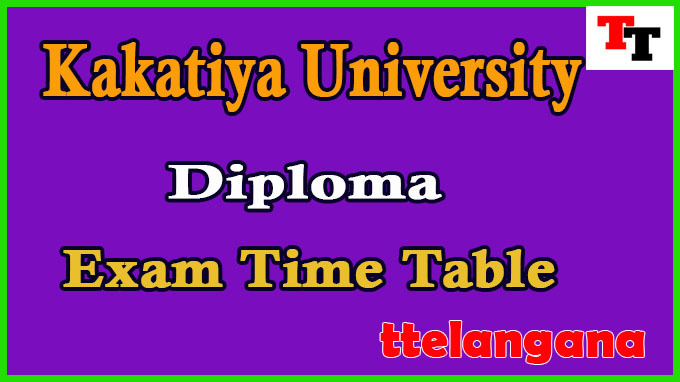 Kakatiya University Diploma Exam Time Table Download