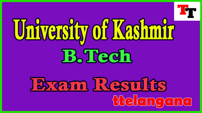 University of Kashmir B Tech Exam Results