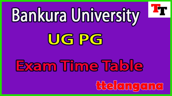 Bankura University UG PG ExamTime Table