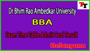 DBRAU Dr Bhim Rao Ambedkar University BBA Exam Time Table Admit Card Result