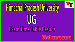 Himachal Pradesh University UG Exam Time Table Result