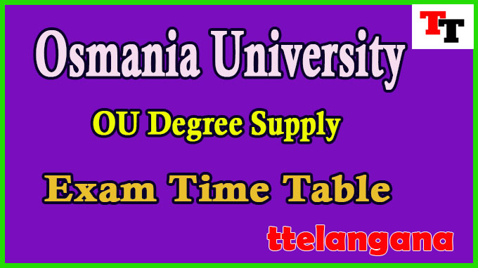 Osmania University Degree Supply Time Table Download