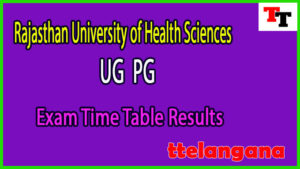 Rajasthan University of Health Sciences UG PG Exam Time Table Results