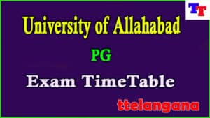 University of Allahabad PG Exam Time Table