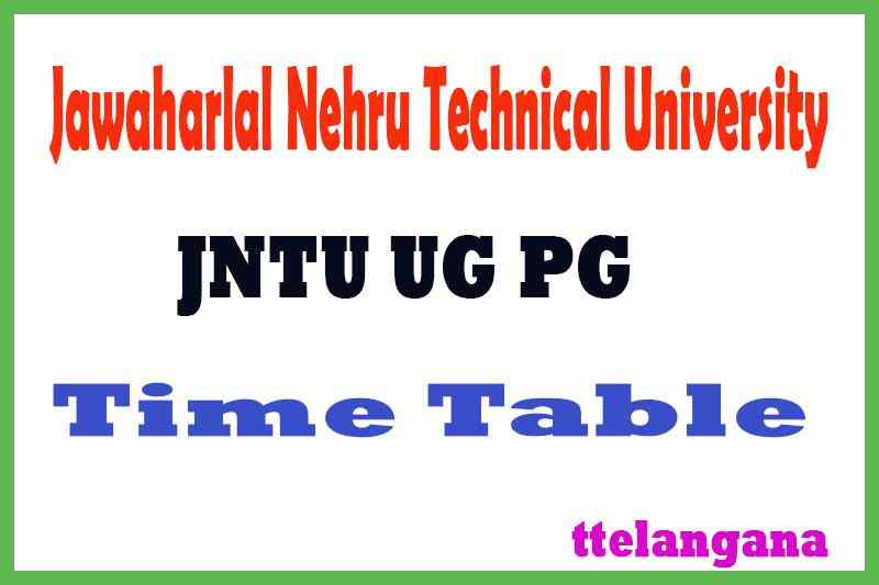 JNTU Anantapur 2-1 3-1 4-1 UG PG Odd Sem Exam Time Table