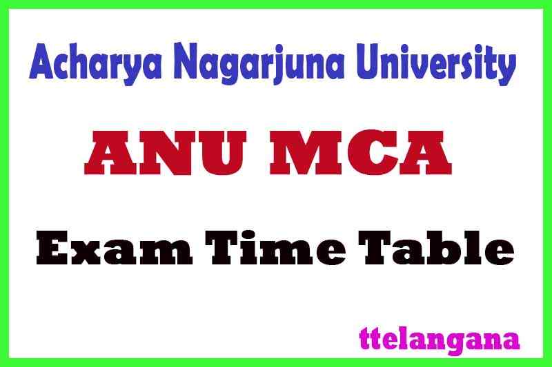 Acharya Nagarjuna University MCA Exam Time Table 