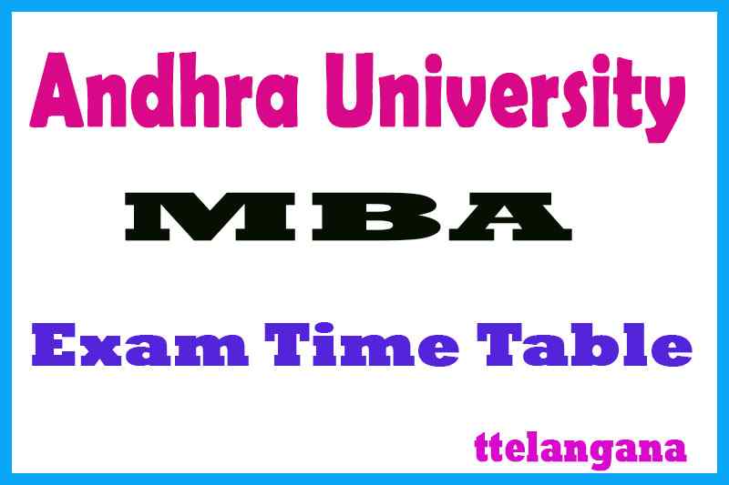 Andhra University MBA Exam Time Table