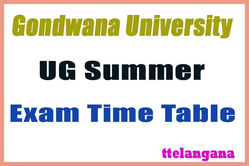 Gondwana University BA BSc BCom Semester UG Exam Time Table