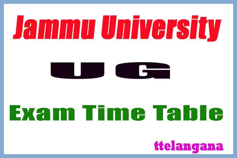 Jammu University BA B.Sc B.Com Degree 1st 3rd 5th Semester Time Table 