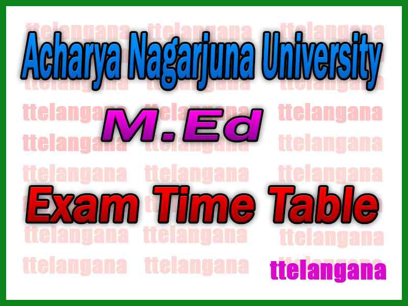 ANU M.Ed Regular/ Supply Exam Time Table