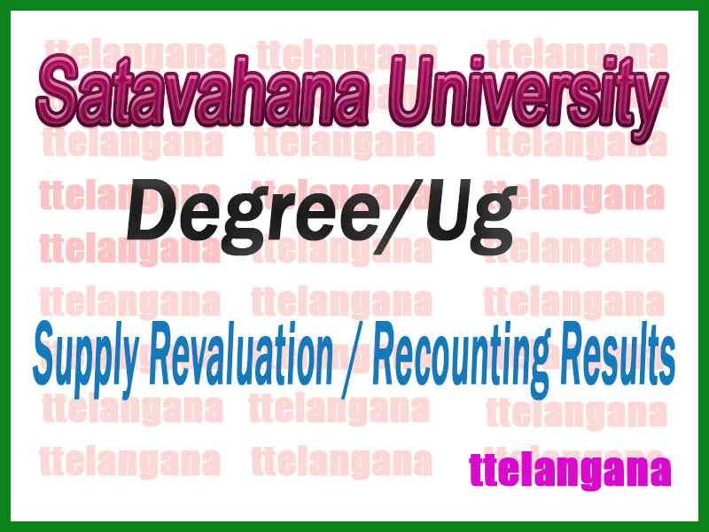 Satavahana University (SU) Degree Supply Revaluation / Recounting Results