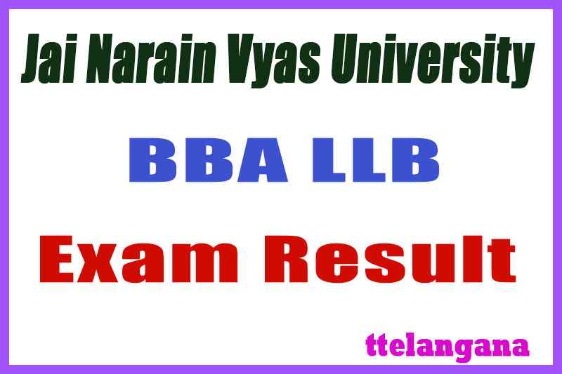 JNVU Jai Narain Vyas University BBA LLB 2nd 4th 6th 8th 10th semester Result