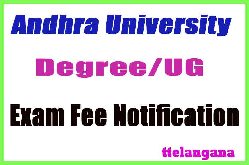 Andhra University UG 1st 2nd 3rd Year Exam Fee Notification