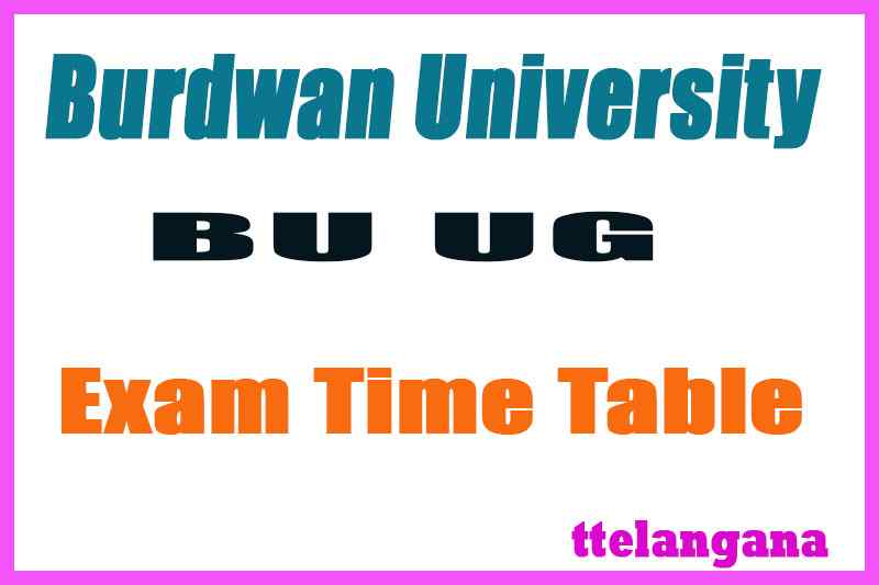 Burdwan University BA B.Sc B.Com BBA BCA Part I II III Exam Time Table