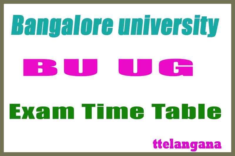 Bangalore university 1st 3rd 5th Semester BA B.Sc B.Com Time Table