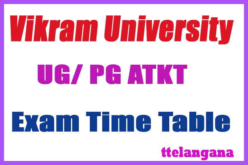 Vikram University ATKT 1st 3rd 5th Semester Time Table
