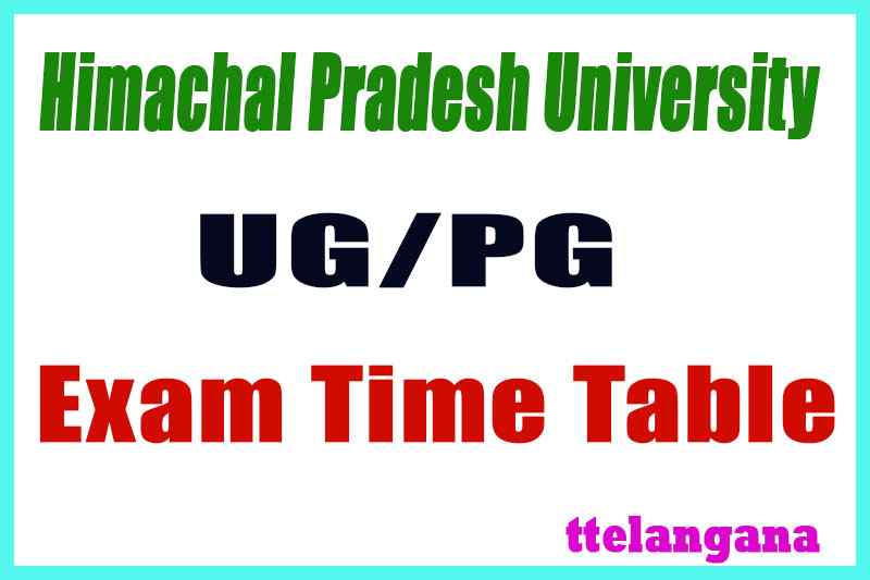 HPU Shimla UG PG 1st 3rd 5th Sem Exam Time Table