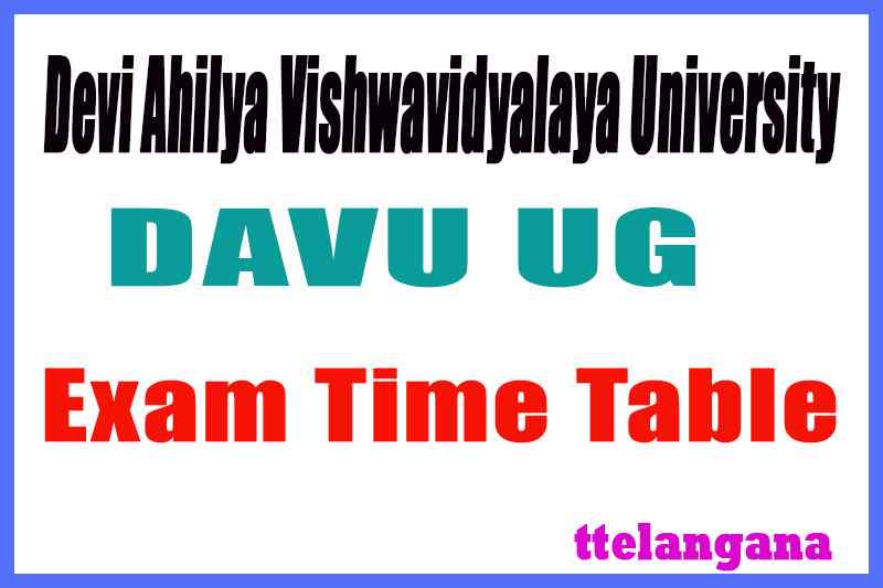 DAVV Devi Ahilya Vishwavidyalaya University Indore UG PG Odd Semester Exam Time Table