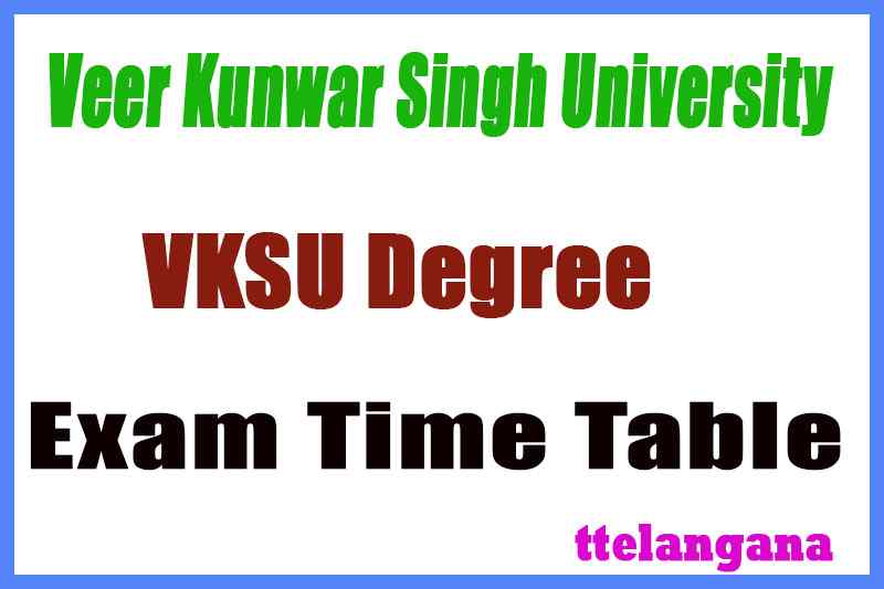 VKSU Veer Kunwar Singh University Degree Exam Part I II III BA B.Sc B.Com Time Table