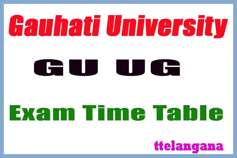 Gauhati University UG 1st 3rd 5th Semester Exam Time Table