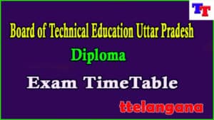 Board of Technical Education Uttar Pradesh Diploma Exam Time Table