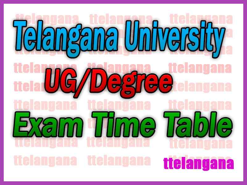 Telangana University TU UG Advanced Supply Time Table 