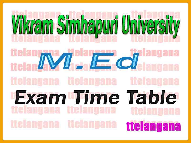 Vikram Simhapuri University M.Ed 1st Sem Exam Time Table
