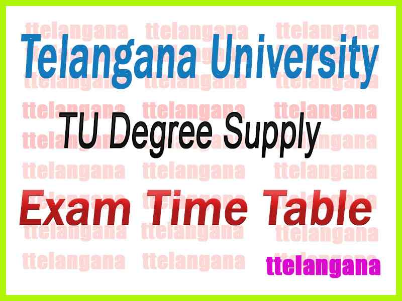 Telangana University Degree 1st 2nd 3rd Years Supply Exam Time Table