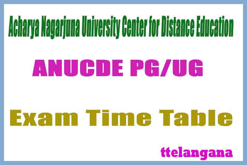 ANUCDE Acharya Nagarjuna University Center for Distance Education Part I II III UG PG Time Table