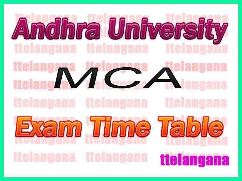 Andhra University AU MCA 1st Year 1st Sem Time Table