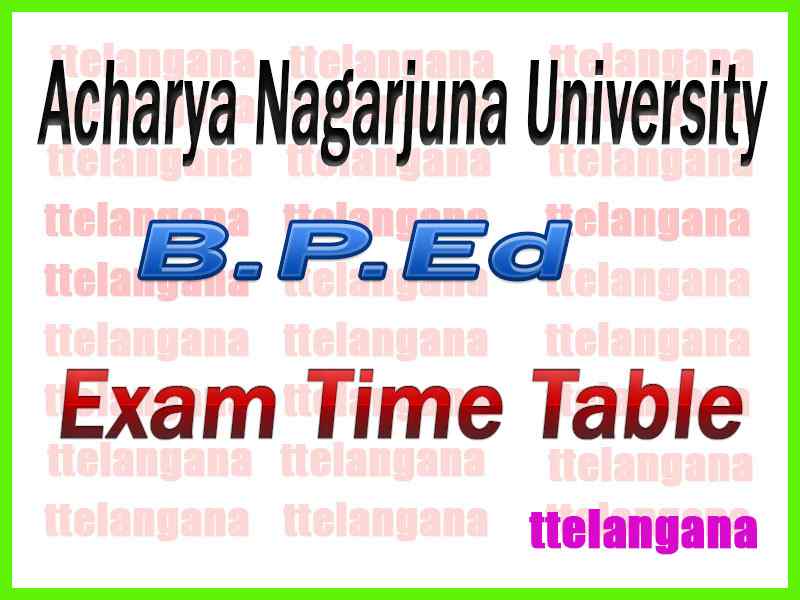 Acharya Nagarjuna University BPED Exam Time Table 