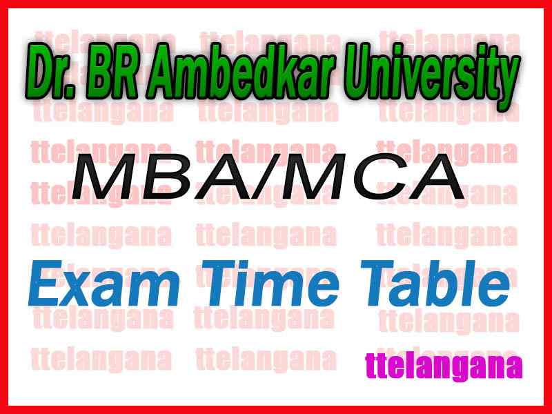 Dr. BR Ambedkar University MBA MCA 1st sem. Exam Time Table 