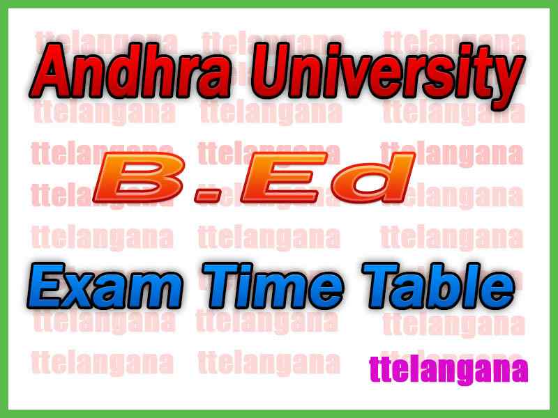 Andhra University AU B.Ed Exam Time Table
