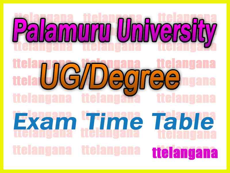 Palamuru University UG 1st 2nd 3rd Yr Annual Practical Exam Time Table