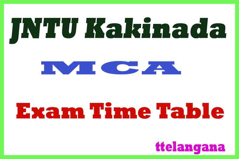 JNTU Kakinada MCA Exam Time Table 