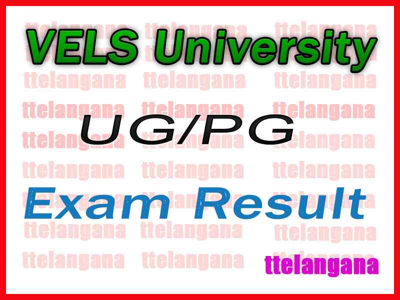 VELS University UG PG Exam Result