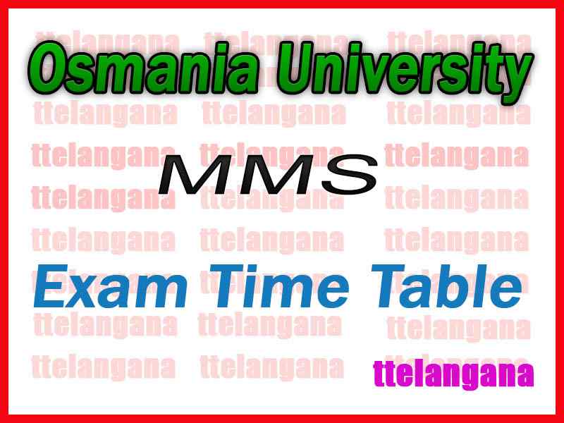 Osmania University MMS 2nd Sem (Regular - Backlog) Exam Time Table