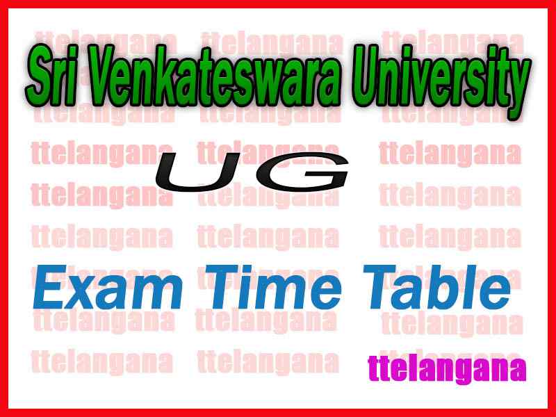 SVU Sri Venkateswara University UG 3rd Year Practical Exam Time Table