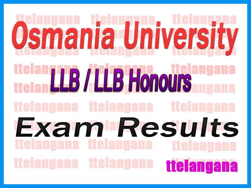 Osmania University OU LLB LLB (Hons) Exam Results
