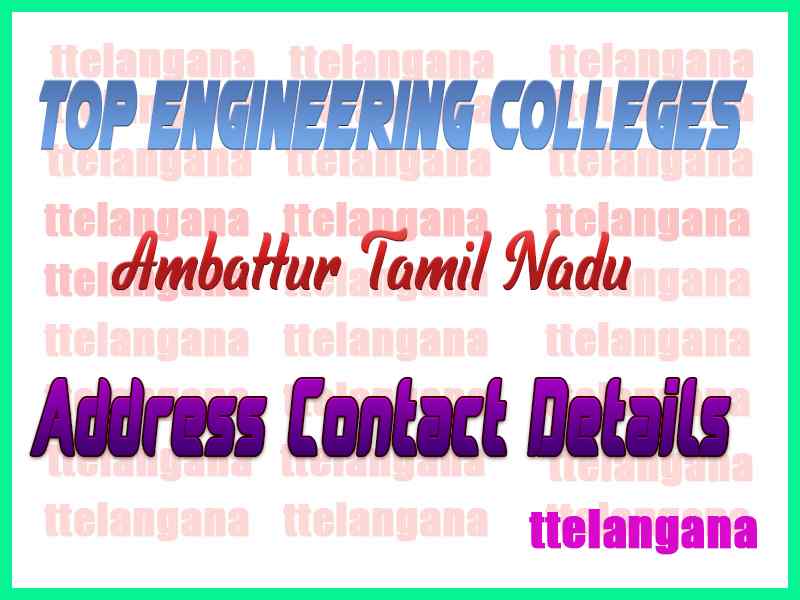 Top Engineering Colleges in Ambattur Tamil Nadu