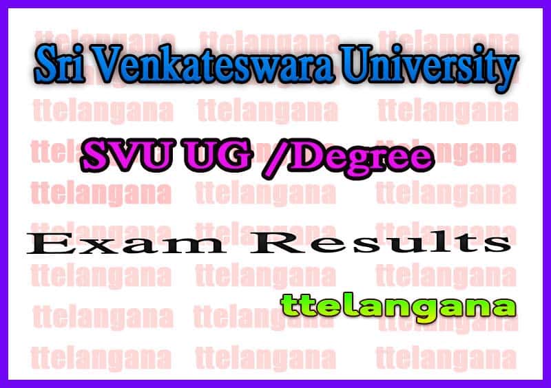 Sri Venkateswara University Degree SVU UG 3rd Year Results